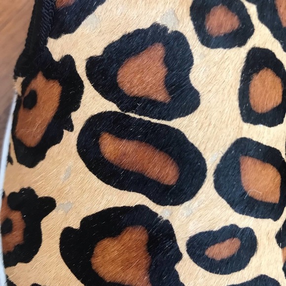 J. Crew Factory Calf Hair Cheetah Print Slip On Sneakers Sz 9 - Picture 4 of 8